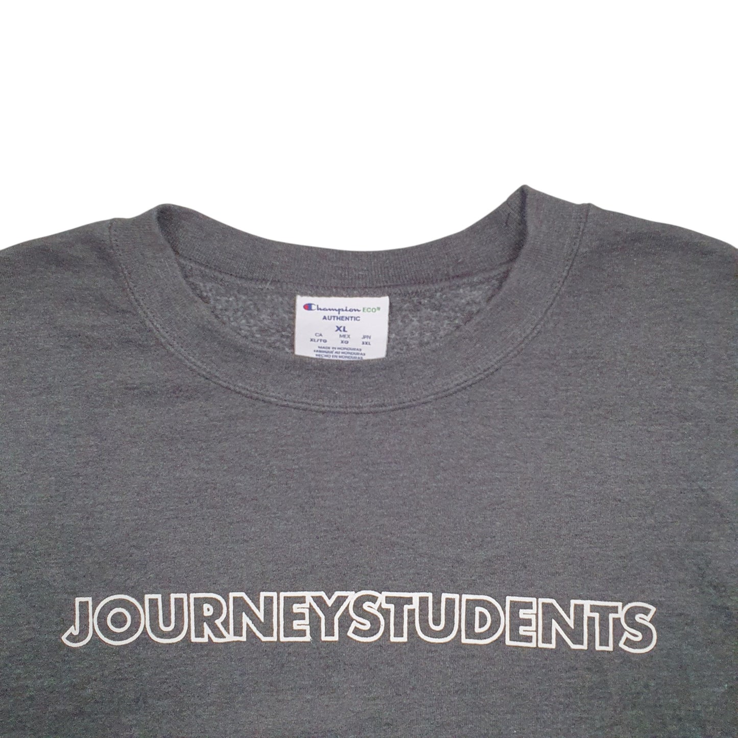 Mens Grey Champion Journey Students Spellout Crewneck Jumper