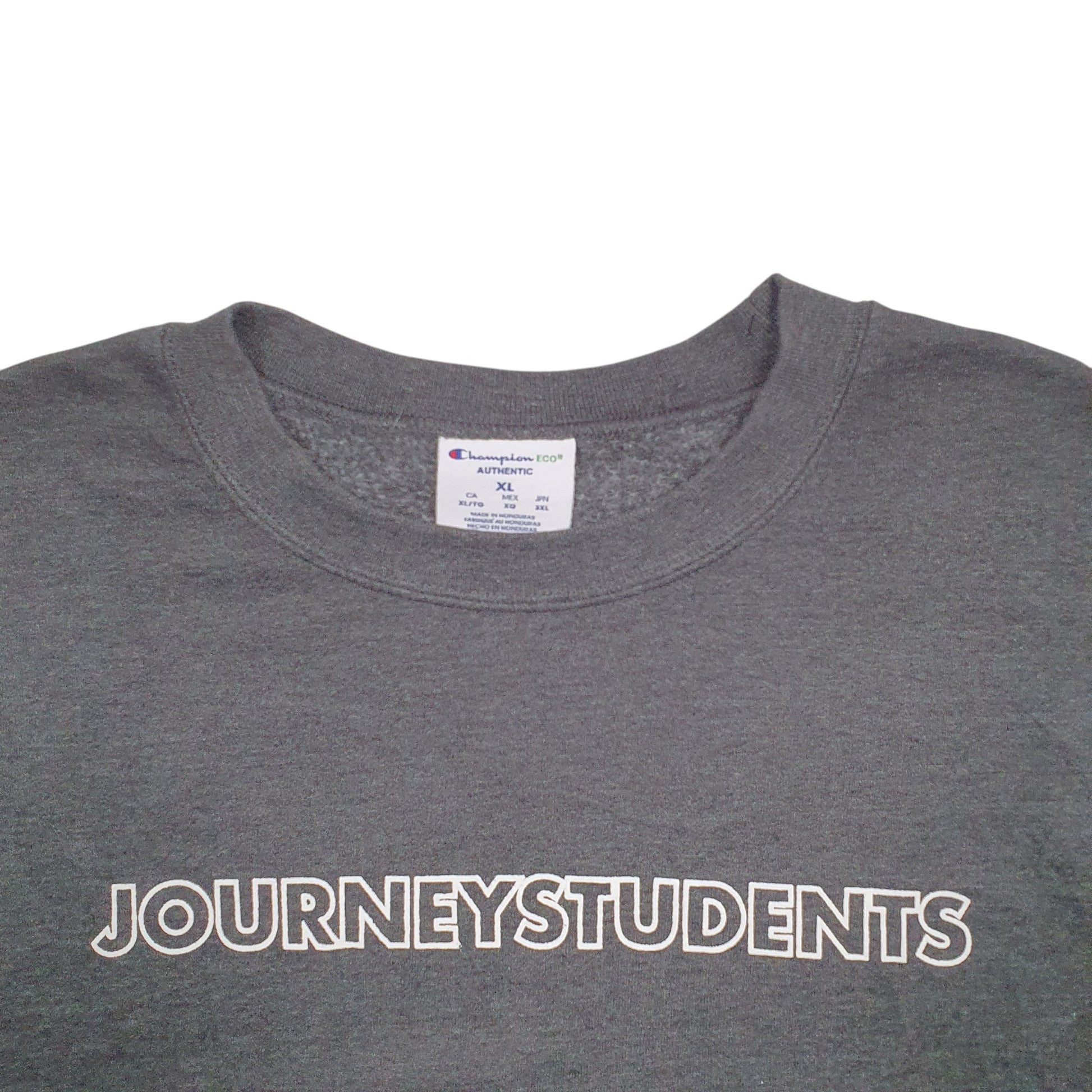 Mens Grey Champion Journey Students Spellout Crewneck Jumper