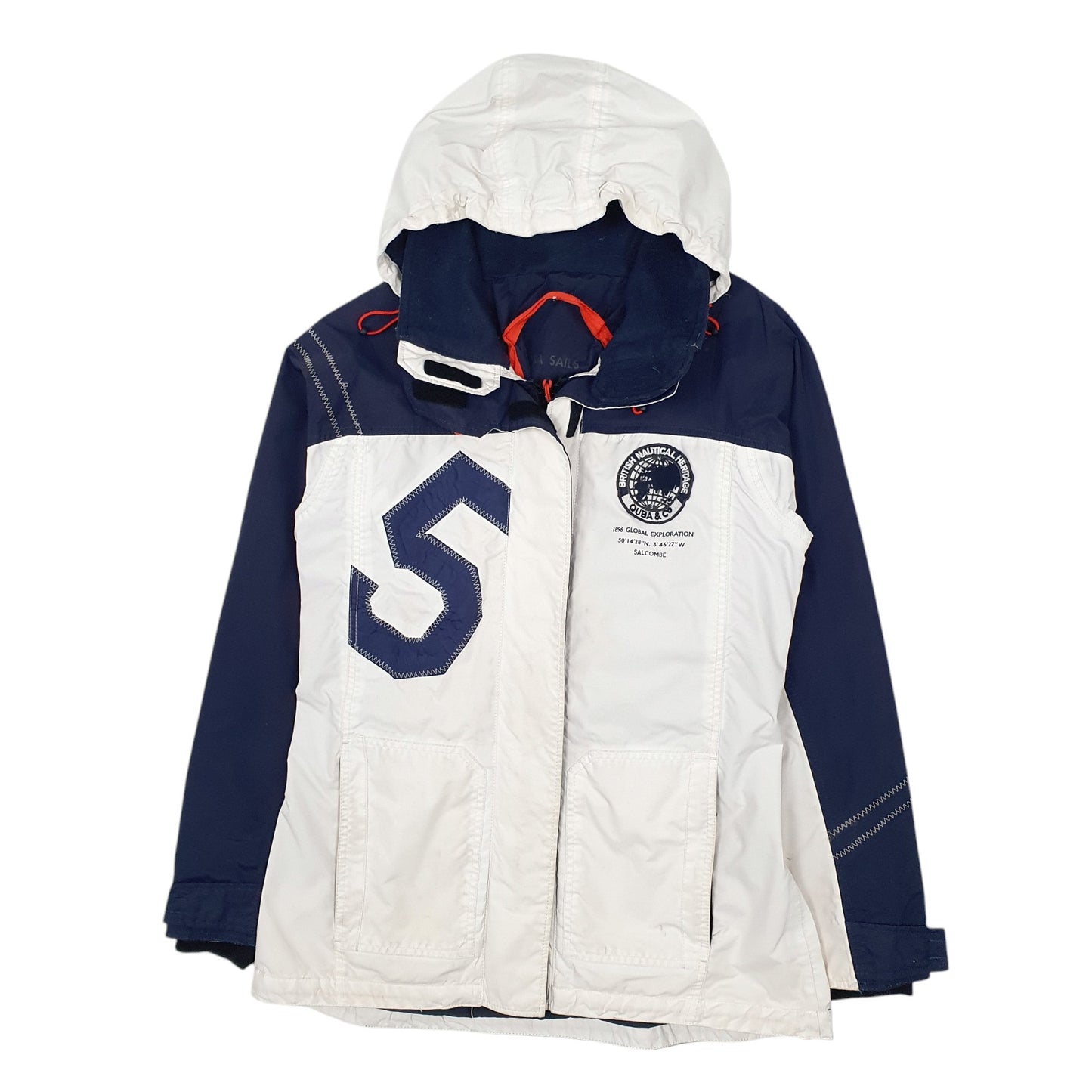 Womens White Quba & Co Hooded Sailing  Coat