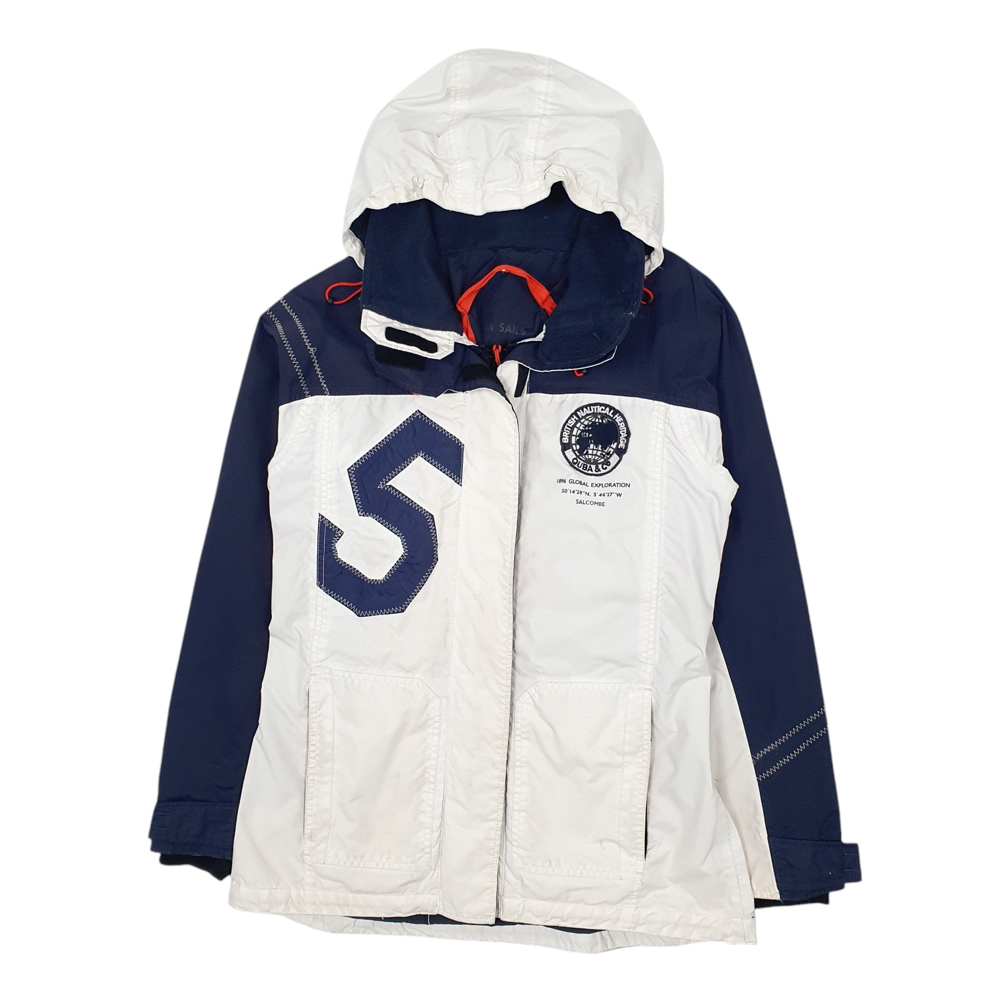 Womens White Quba & Co Hooded Sailing  Coat