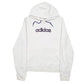 Womens White Adidas Spellout Hoodie Jumper