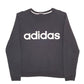 Womens Black Adidas Spellout Crewneck Jumper