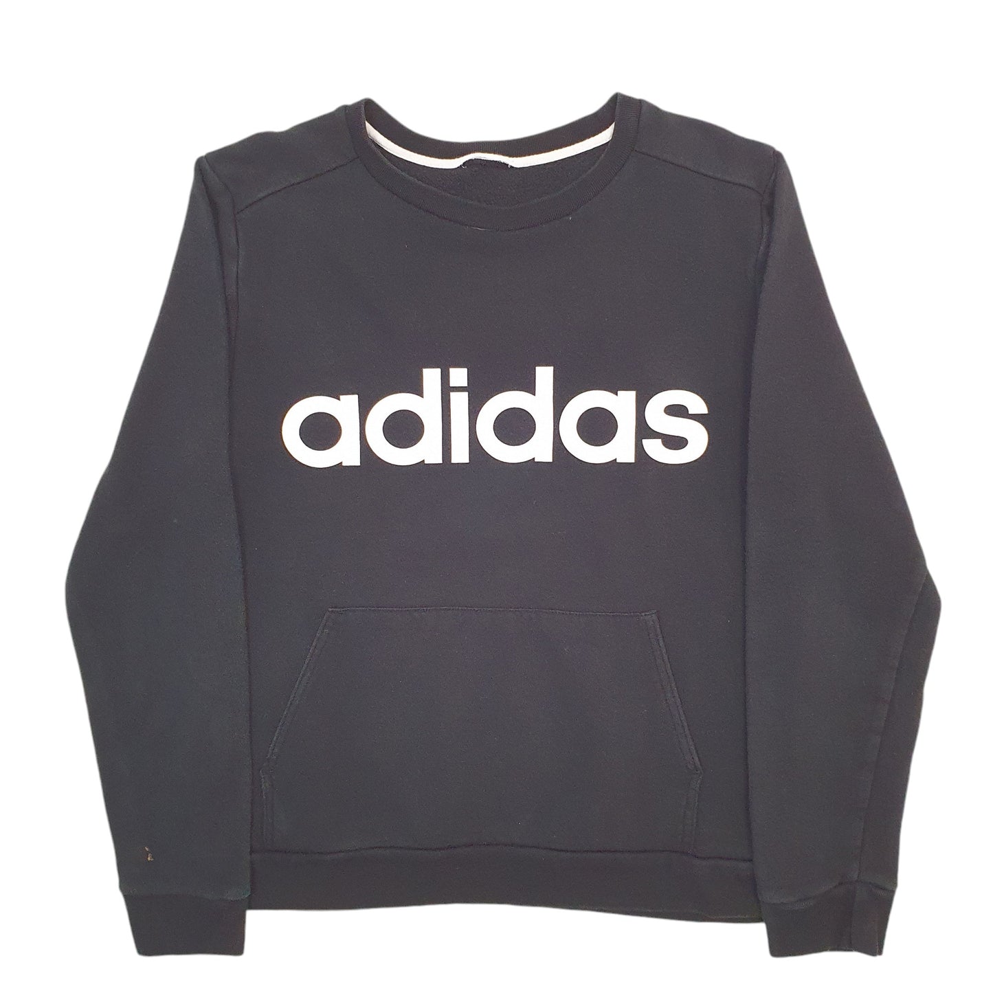 Womens Black Adidas Spellout Crewneck Jumper