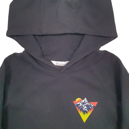 Mens Black Ripzone Mountains Hoodie Jumper