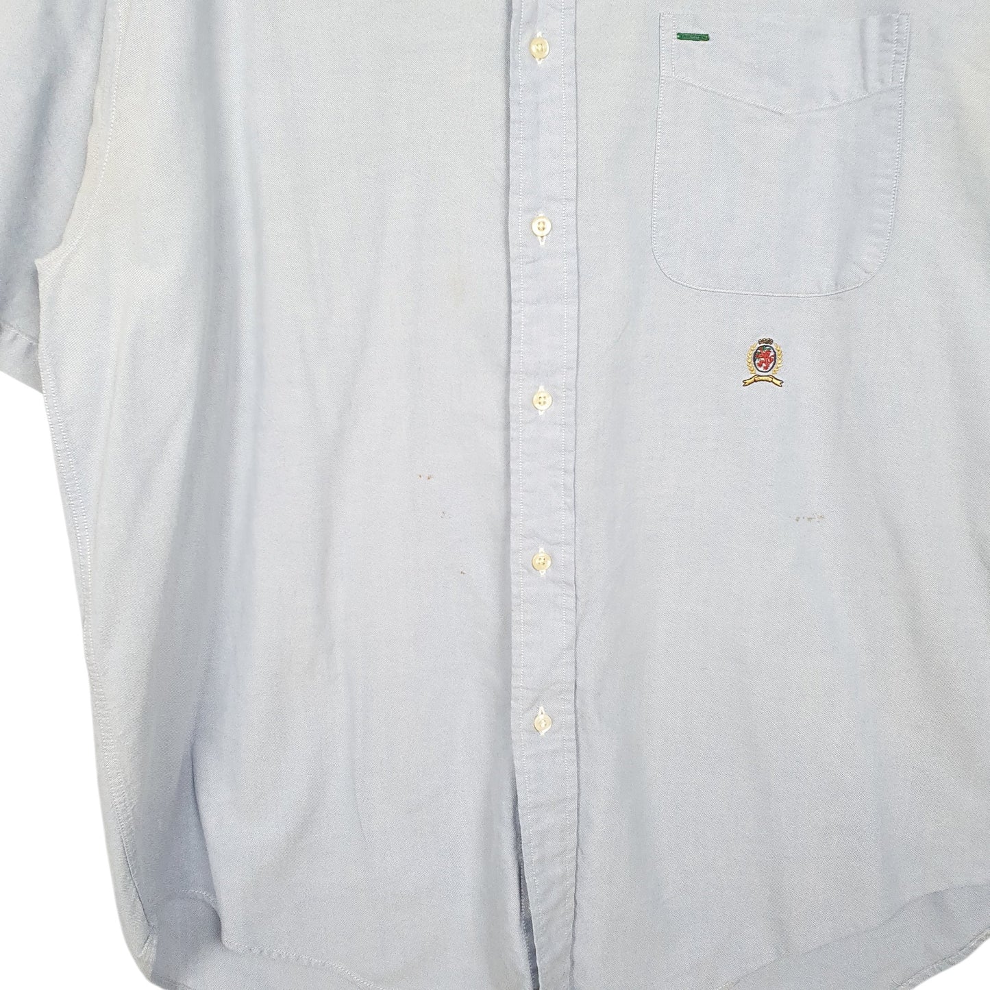 Mens Blue Tommy Hilfiger Vintage Crest Oxford Short Sleeve Shirt