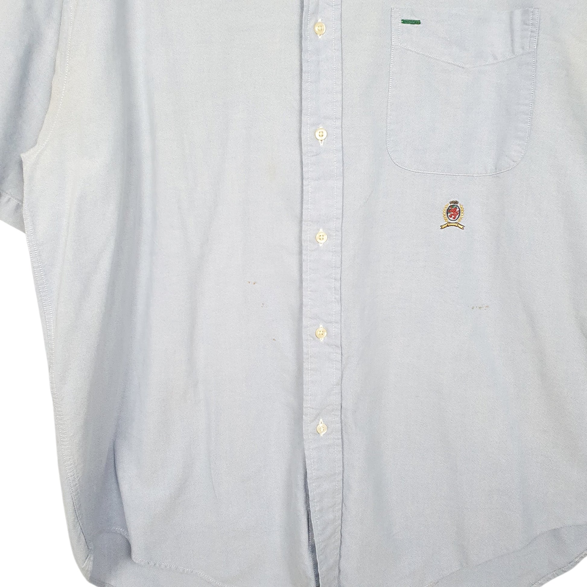 Mens Blue Tommy Hilfiger Vintage Crest Oxford Short Sleeve Shirt