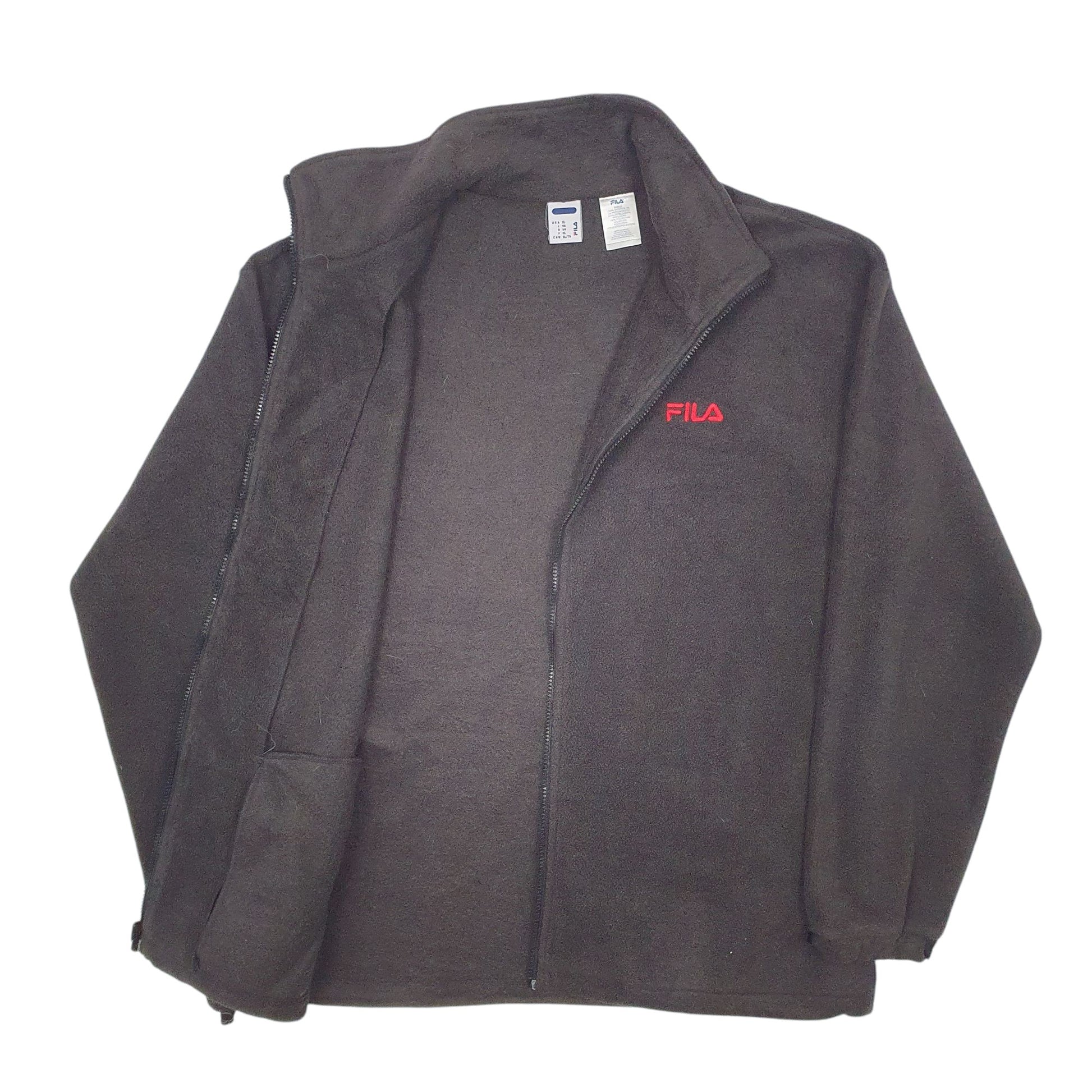 Mens Black Fila  Full Zip Jumper