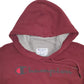 Mens Burgundy Champion Spellout Hoodie Jumper