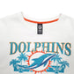 Womens White NFL Miami Dolphins Football Spellout Crewneck Jumper