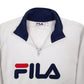 Womens White Fila Spellout Quarter Zip Jumper