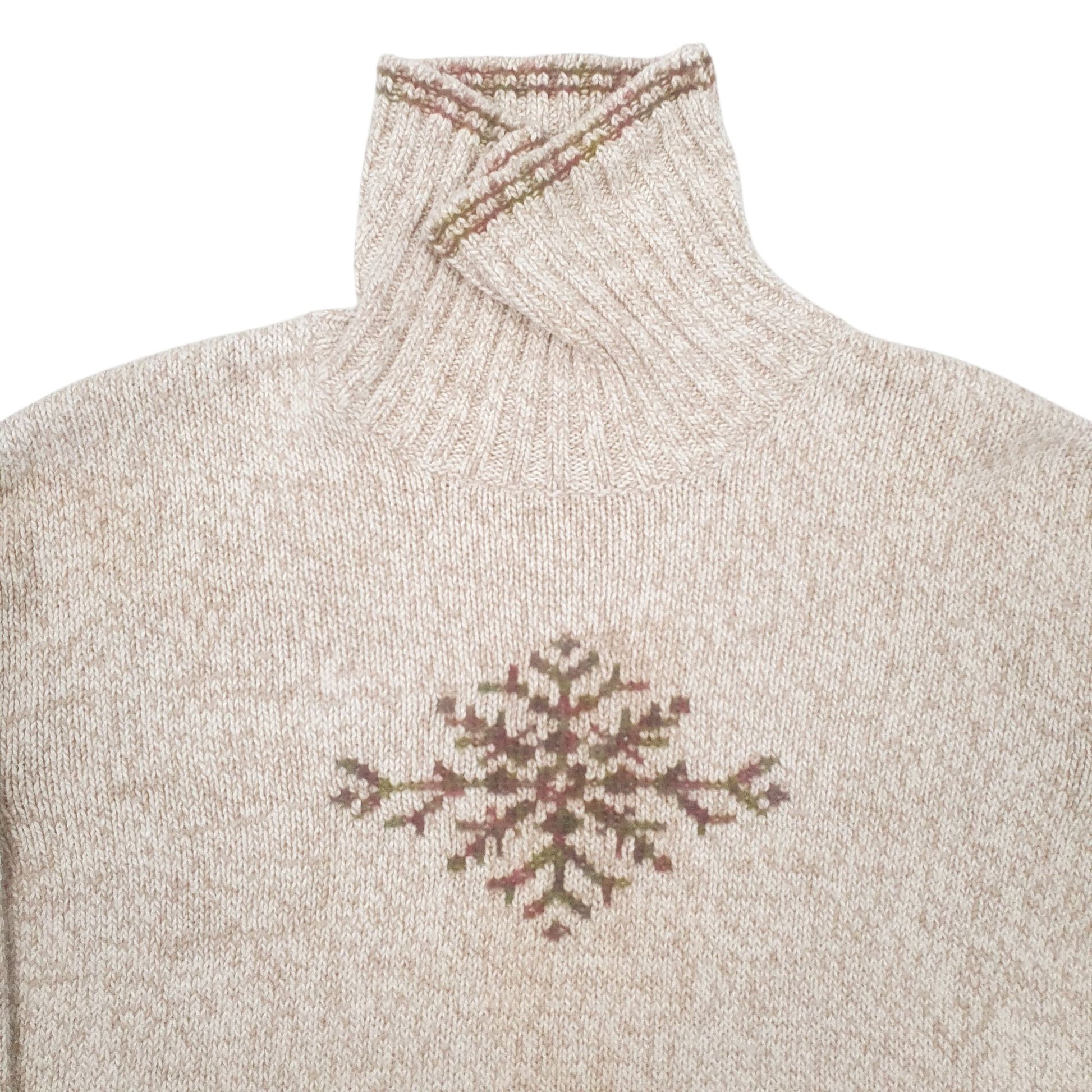 Womens Beige Woolrich Vintage Turtle Neck Jumper