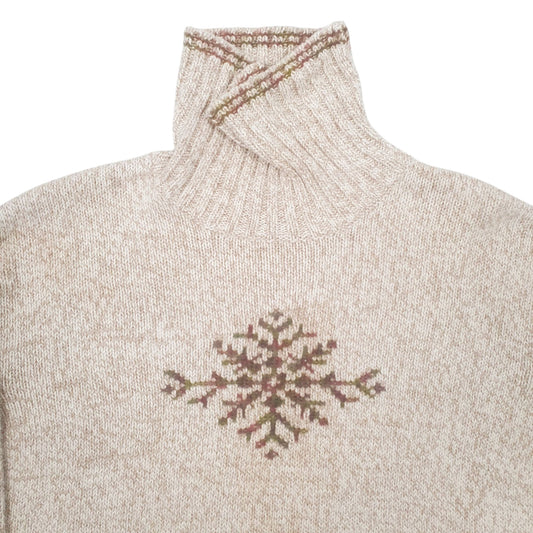 Womens Beige Woolrich Vintage Turtle Neck Jumper