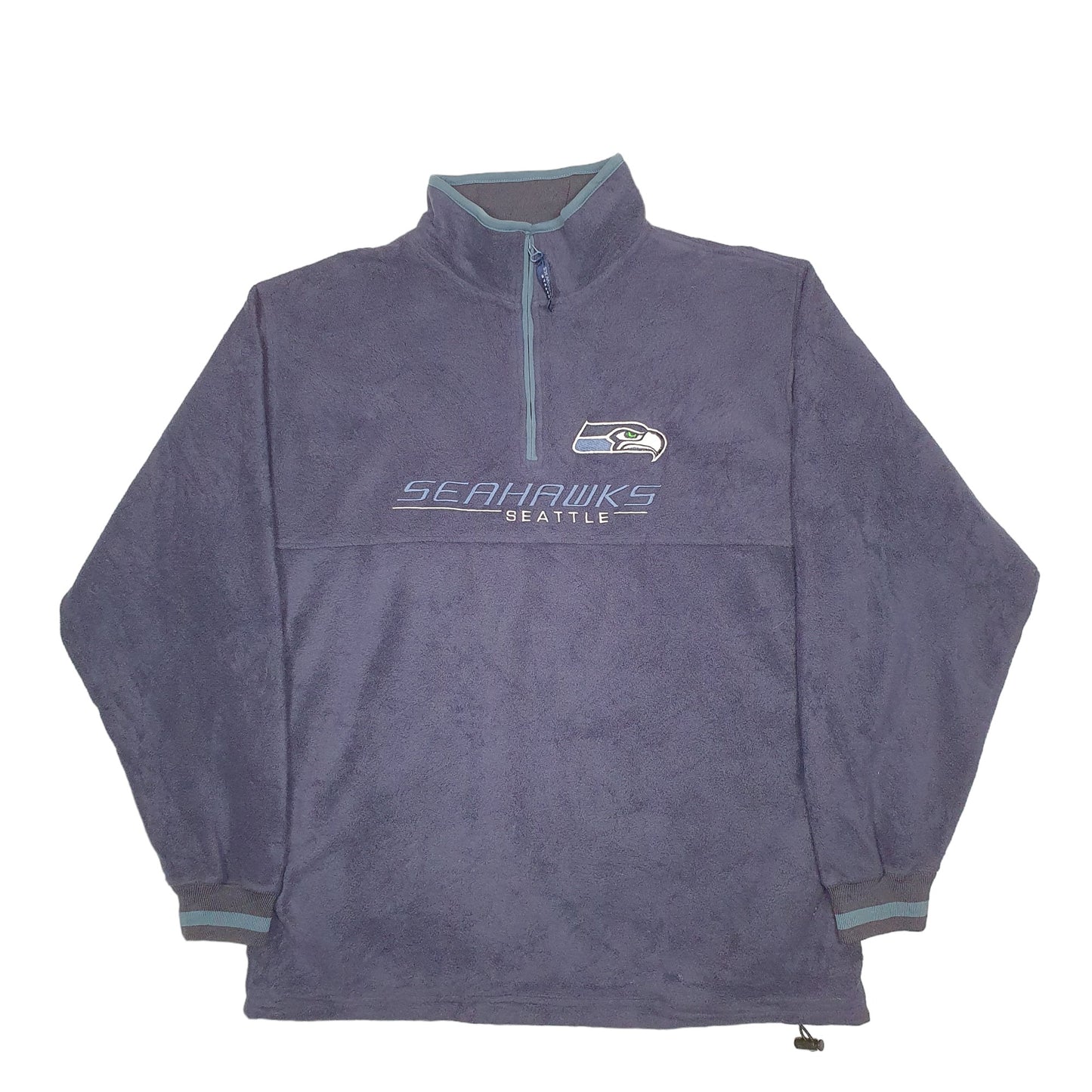 Mens Navy NFL Seattle Seahawks Football Quarter Zip Jumper