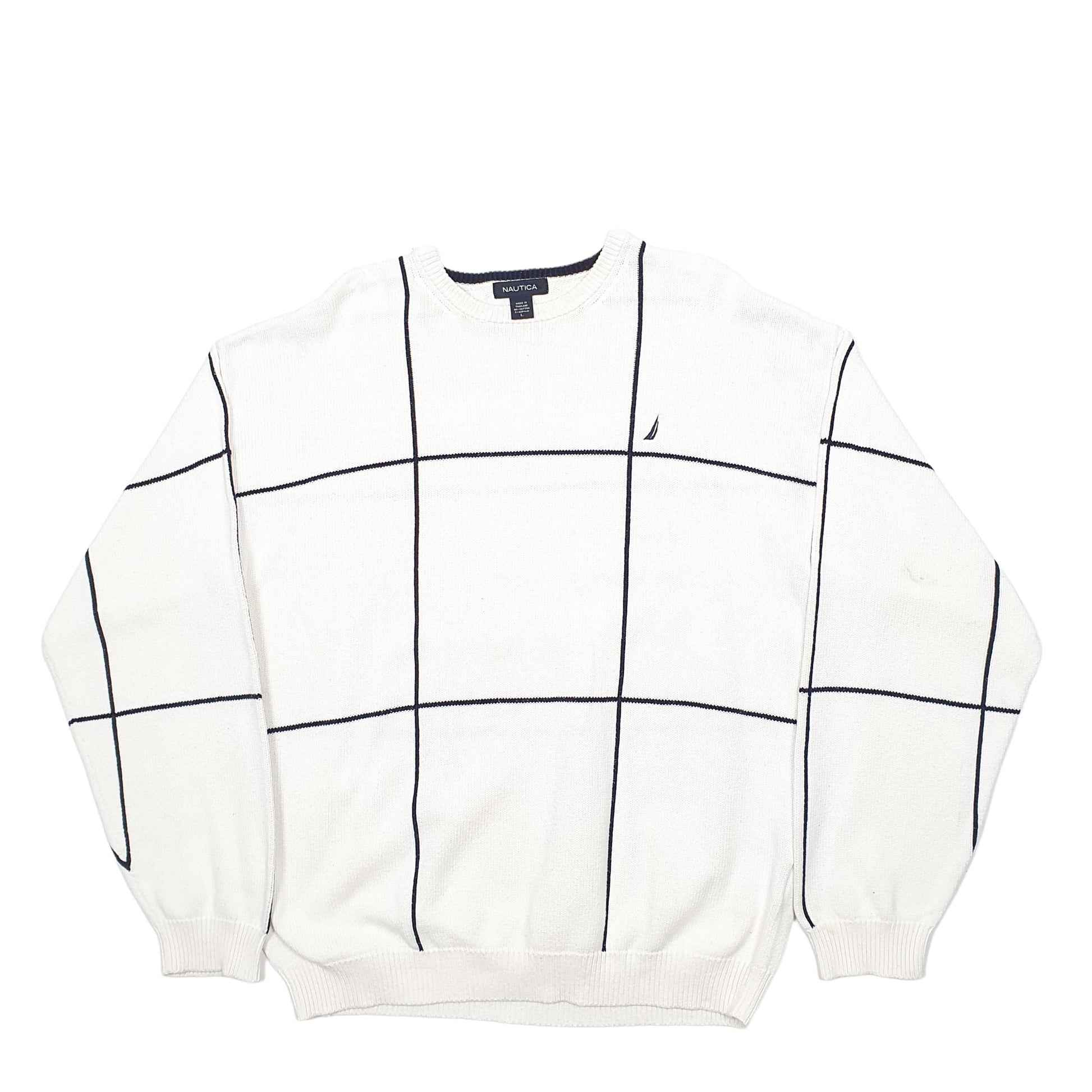 Mens White Nautica Knit Crewneck Jumper