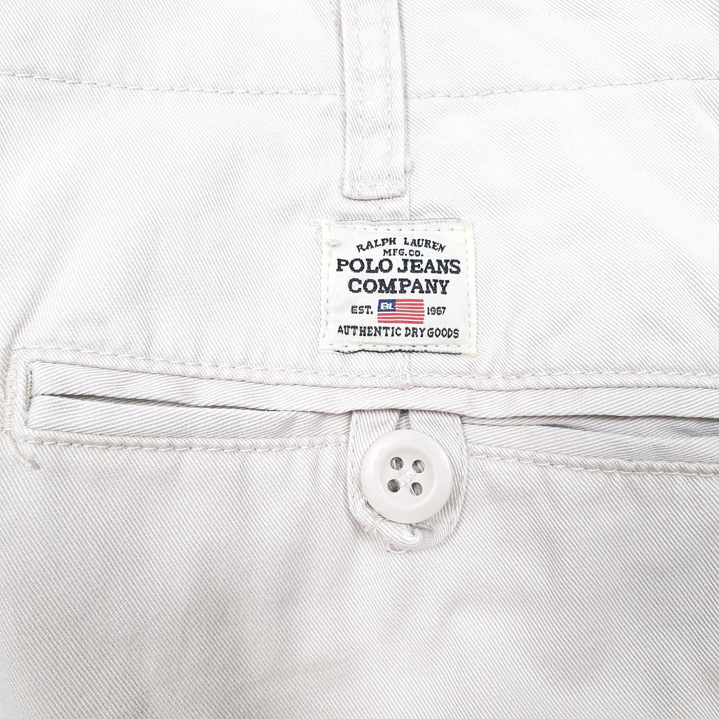 Mens Beige Polo Ralph Lauren Jeans Company Vintage RL67 Chino Trousers