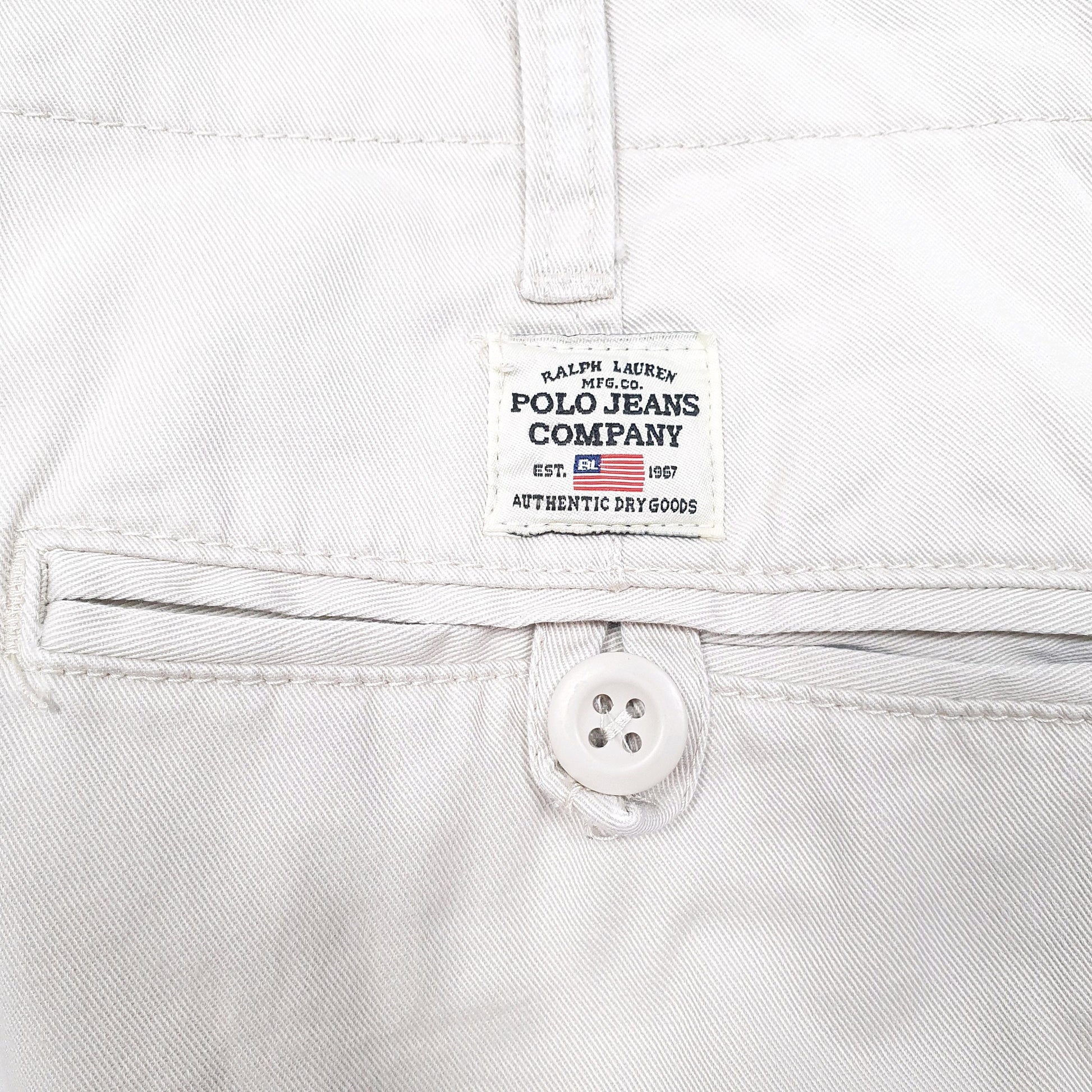 Mens Beige Polo Ralph Lauren Jeans Company Vintage RL67 Chino Trousers
