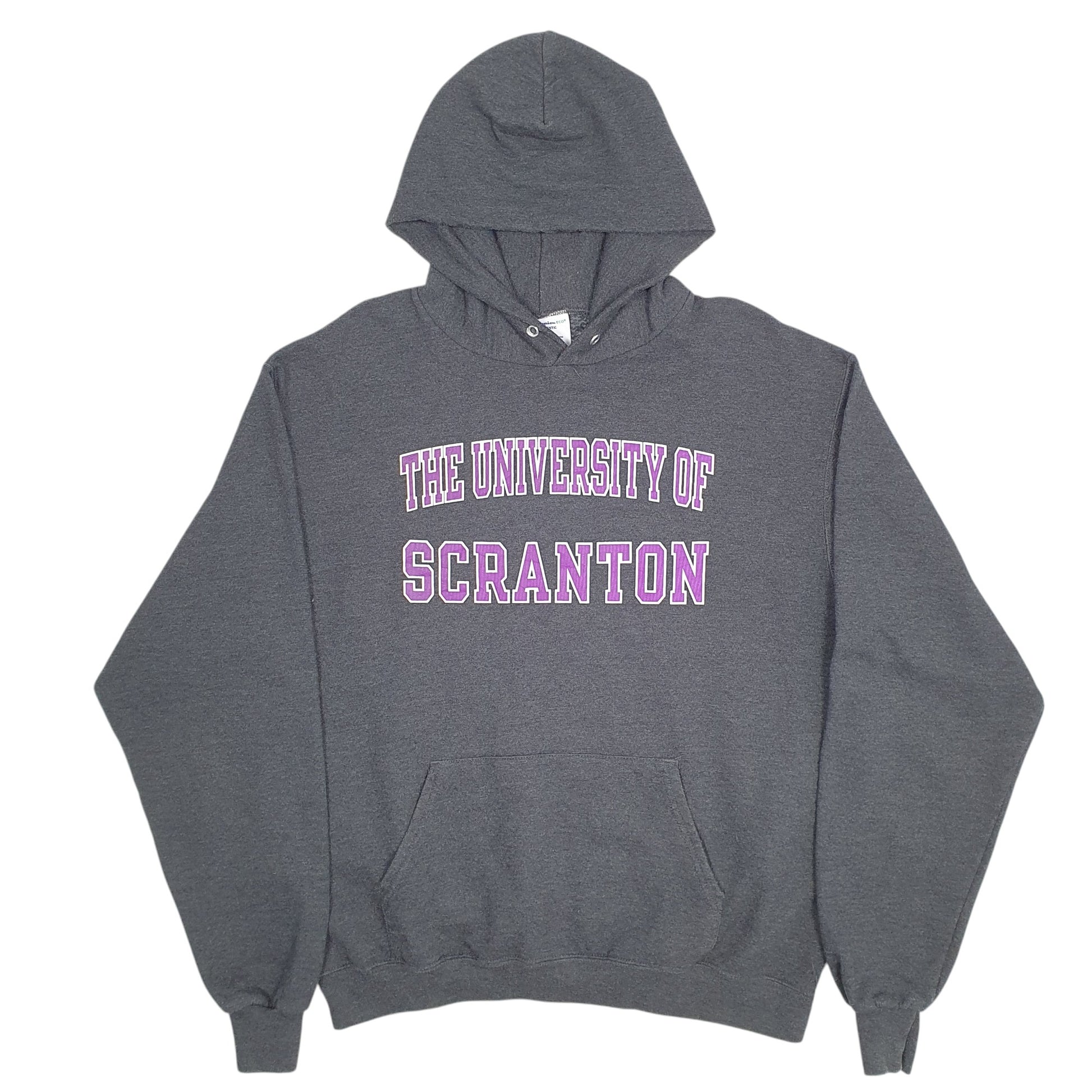 Mens Grey Champion University of Scranton Spellout Hoodie Jumper