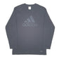 Mens Black Adidas Vintage Spellout Climalite Long Sleeve T Shirt