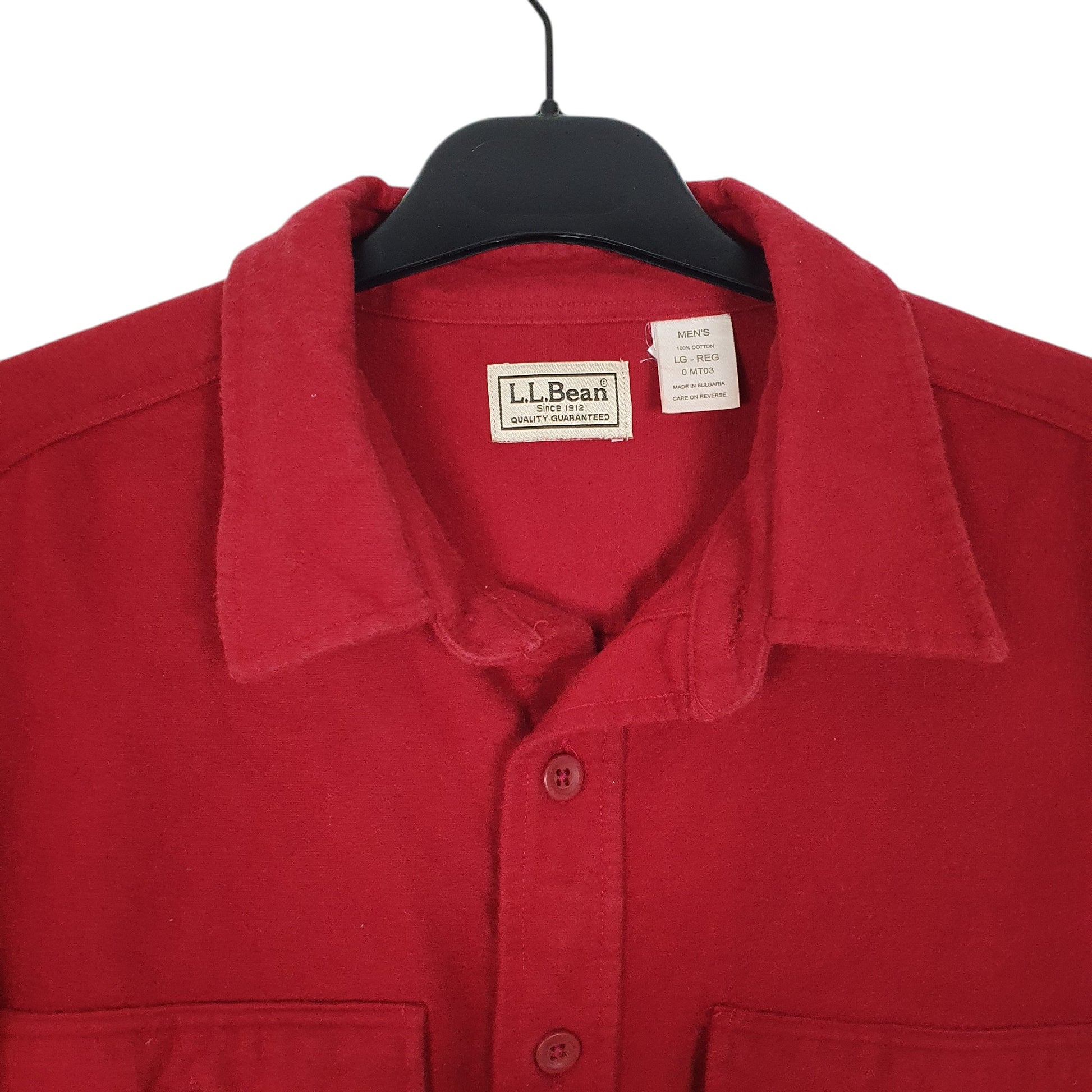 Mens Red L.L.Bean Chamois Long Sleeve Shirt