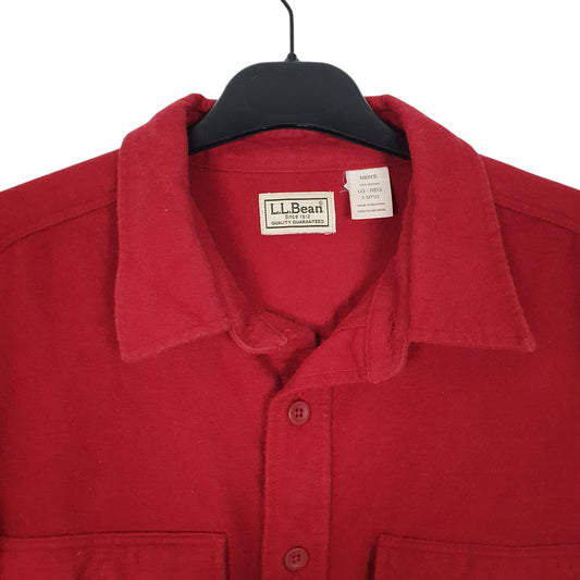 Mens Red L.L.Bean Chamois Long Sleeve Shirt
