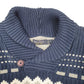 Mens Grey Nautica Knit Collar Sweater Shawl Jumper