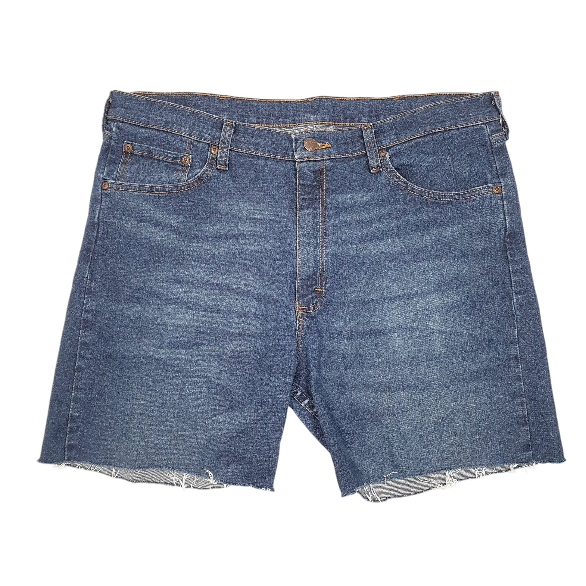 Mens Blue Wrangler Denim Jeans Jorts Regular Cut Offs Denim Shorts