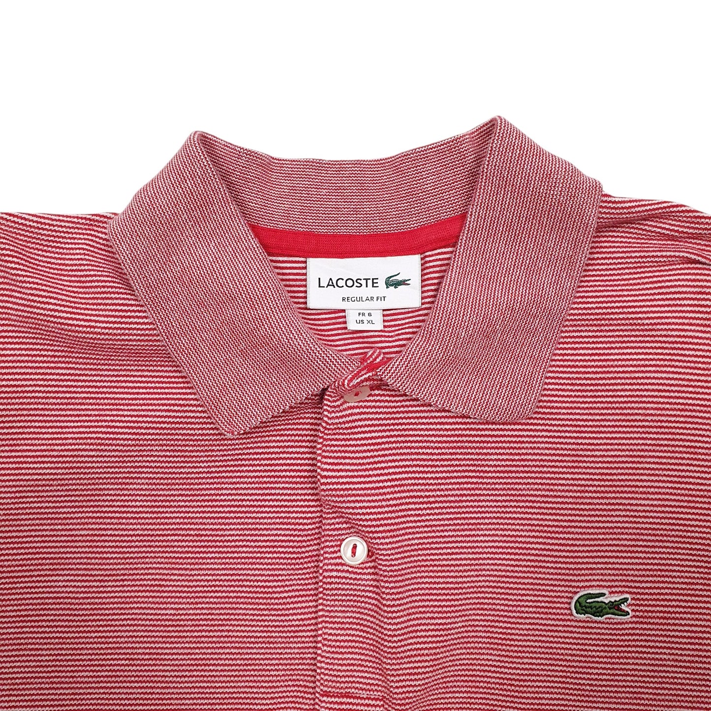 Mens Red Lacoste Regular Fit Short Sleeve Polo Shirt
