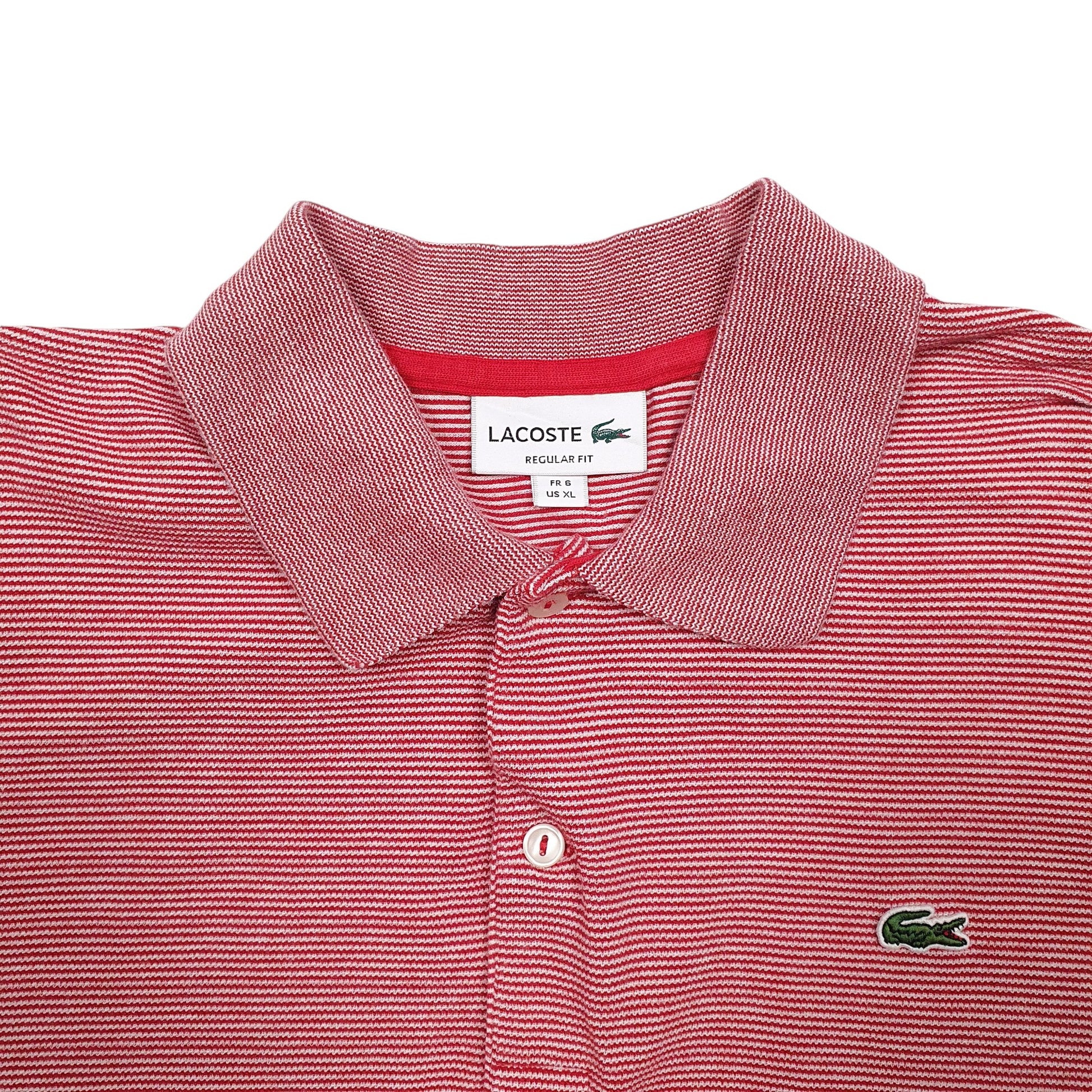 Mens Red Lacoste Regular Fit Short Sleeve Polo Shirt
