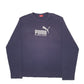 Mens Navy Puma Spellout Long Sleeve T Shirt