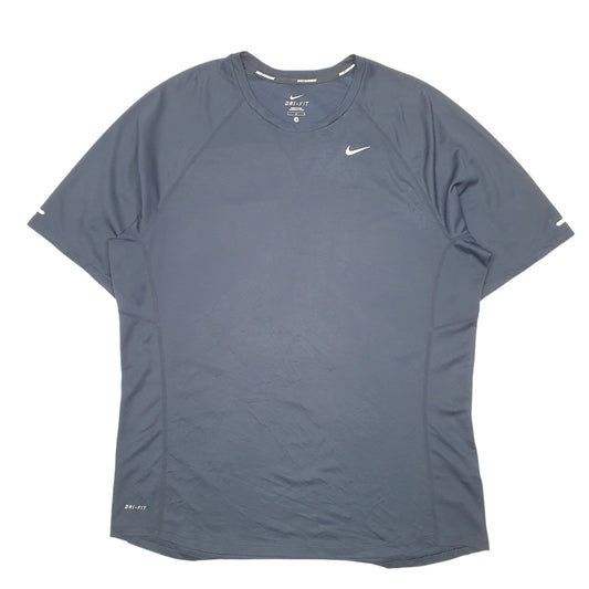 Mens Navy Nike Dri Fit Running Active Short Sleeve T Shirt