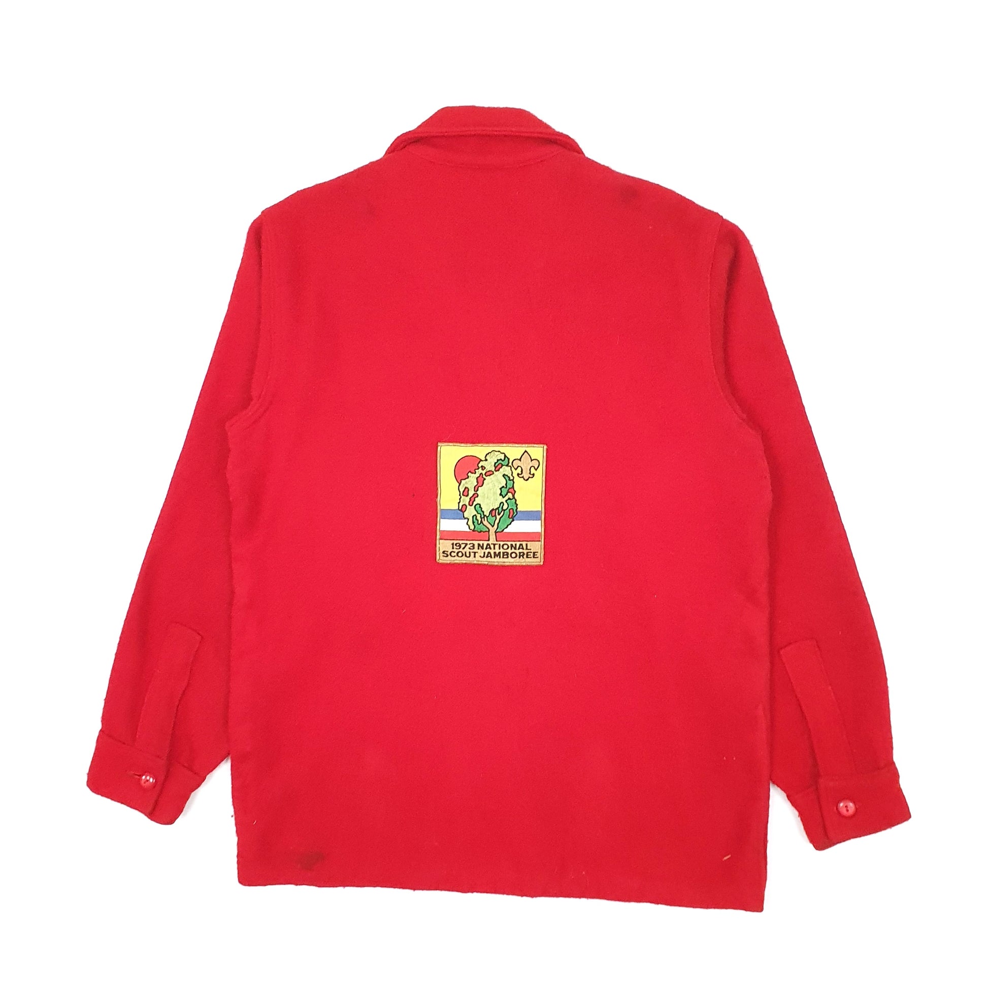 Mens Red Boy Scouts of America BSA Vintage 1973 70s Scout Jamboree  Coat