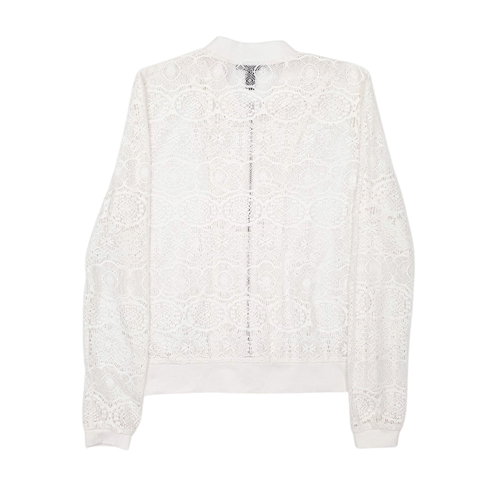 Womens White Aqua  Full Zip Jumper