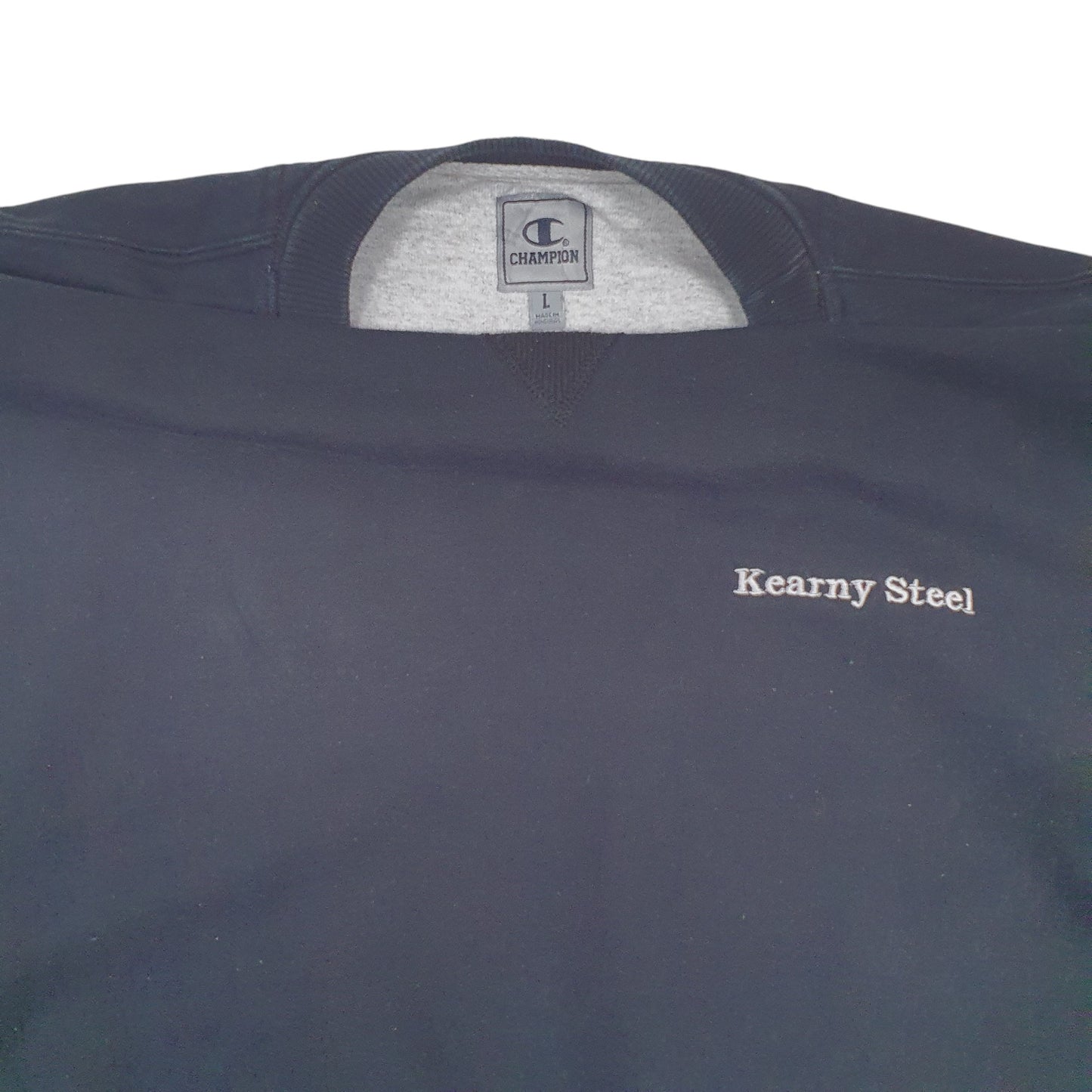 Mens Black Champion Kearny Steel Crewneck Jumper