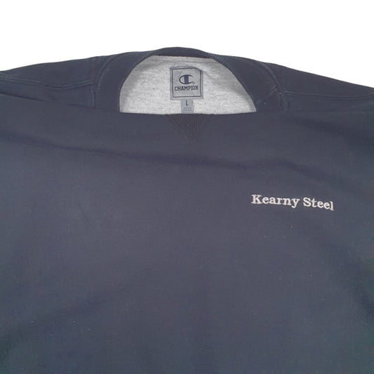 Mens Black Champion Kearny Steel Crewneck Jumper