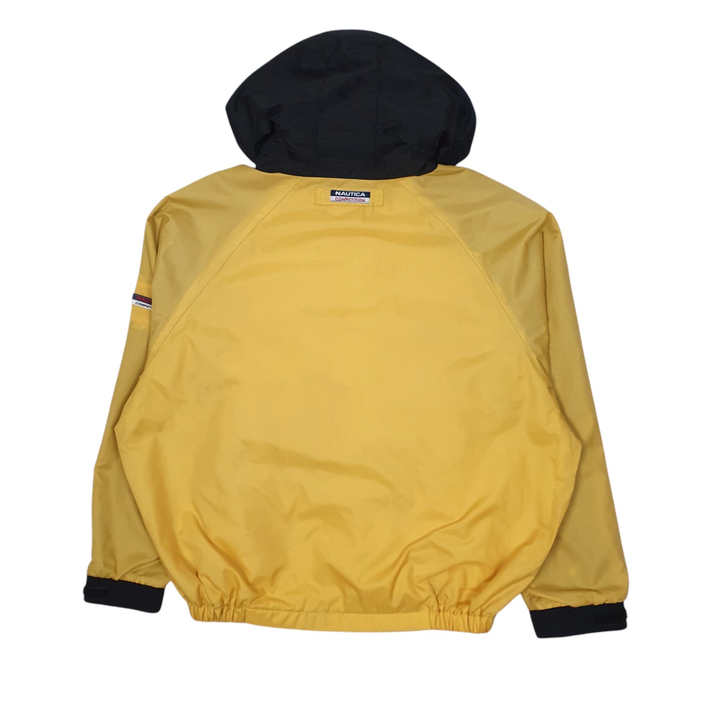 Mens Yellow Nautica Competition Vintage 90s Crewneck Coat
