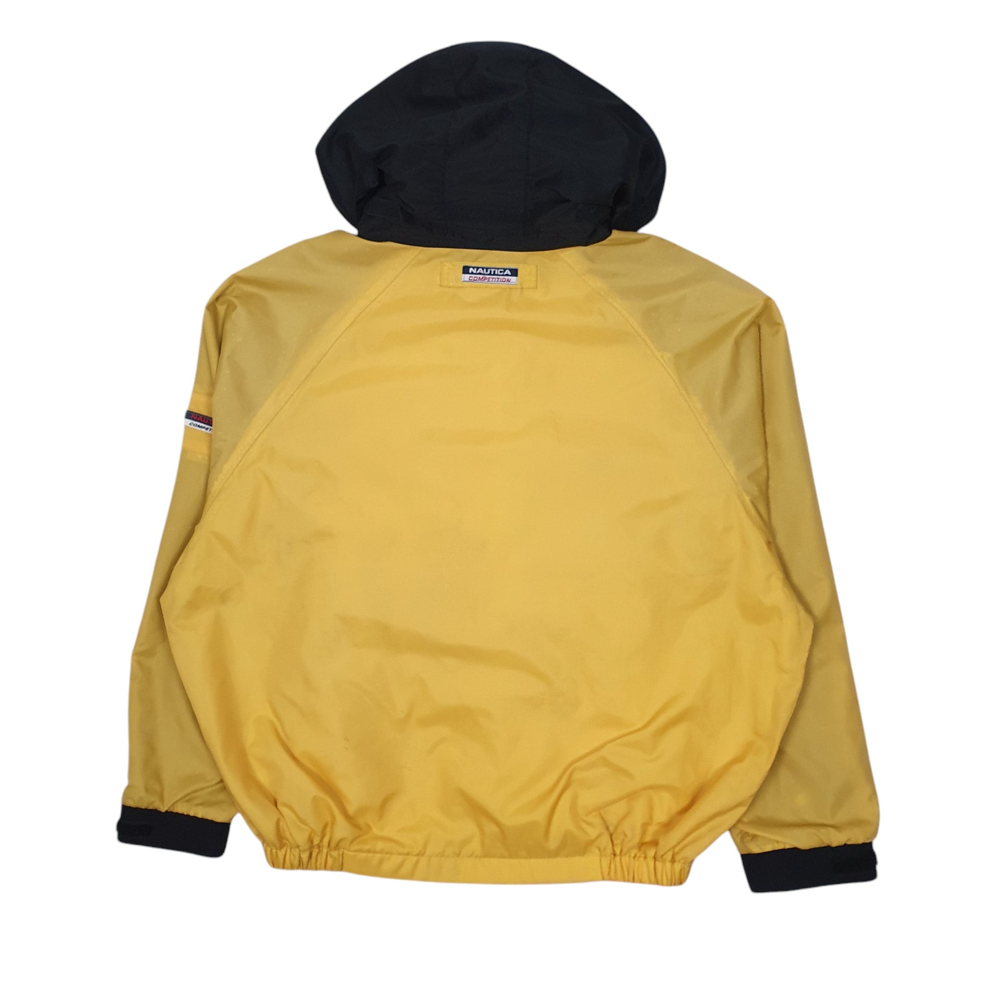 Mens Yellow Nautica Competition Vintage 90s Crewneck Coat
