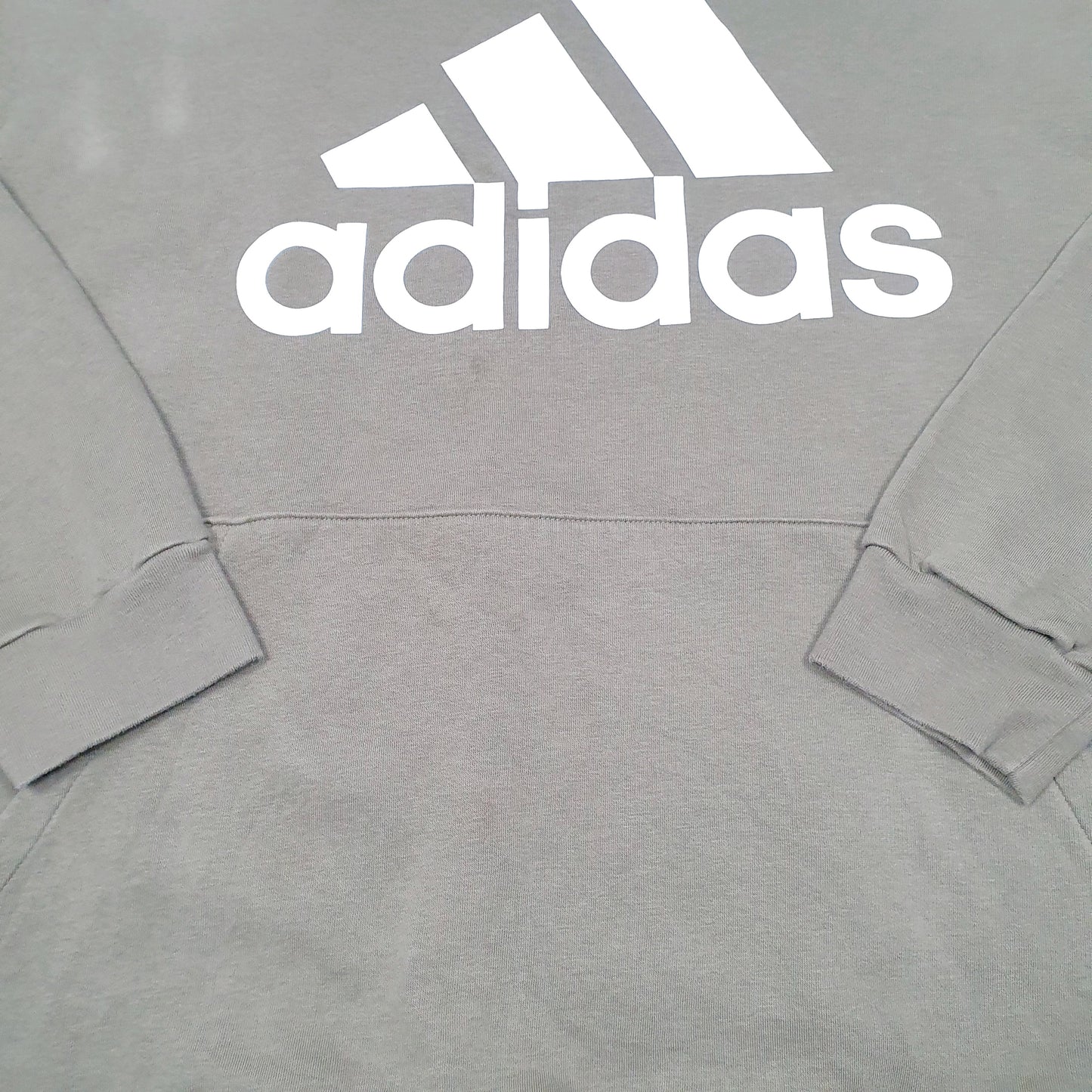 Mens Khaki Adidas Spellout Hoodie Jumper