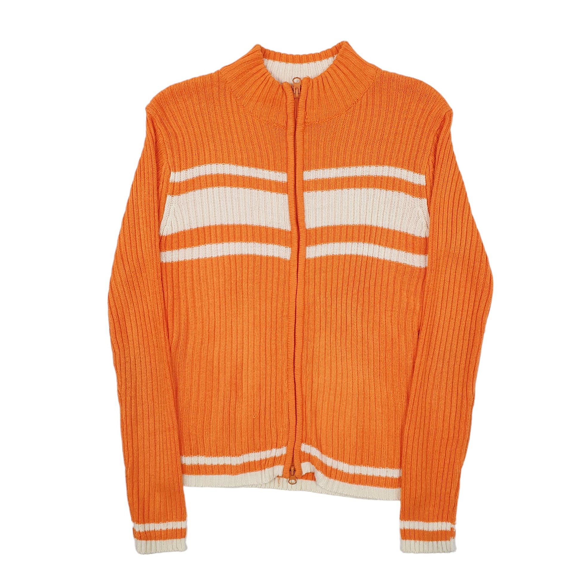 Womens Orange Shampoo Cable Knit Full Zip Jumper