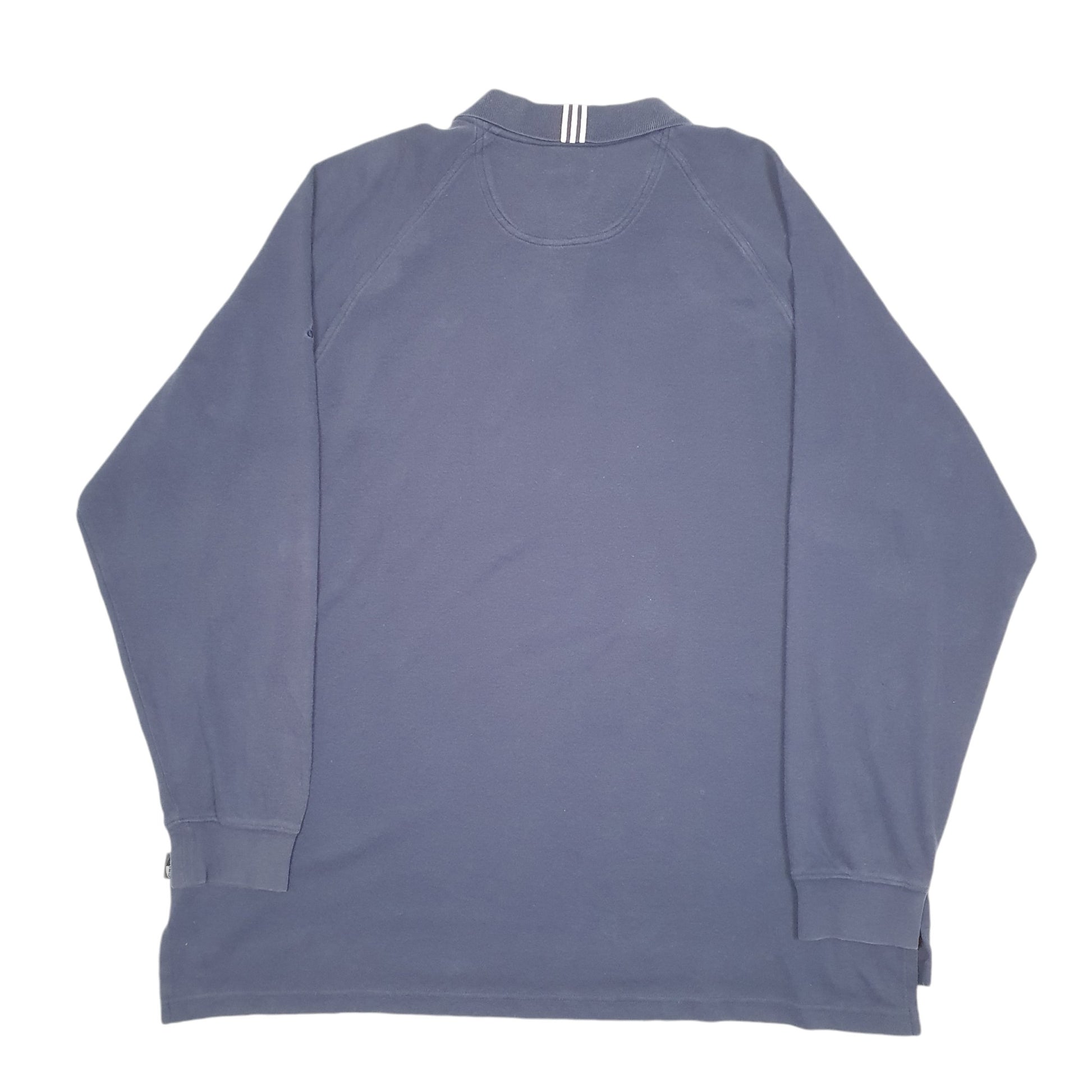 Mens Navy Adidas Climalite Stretch Long Sleeve Polo Shirt