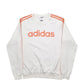 Mens White Adidas Spellout Crewneck Jumper