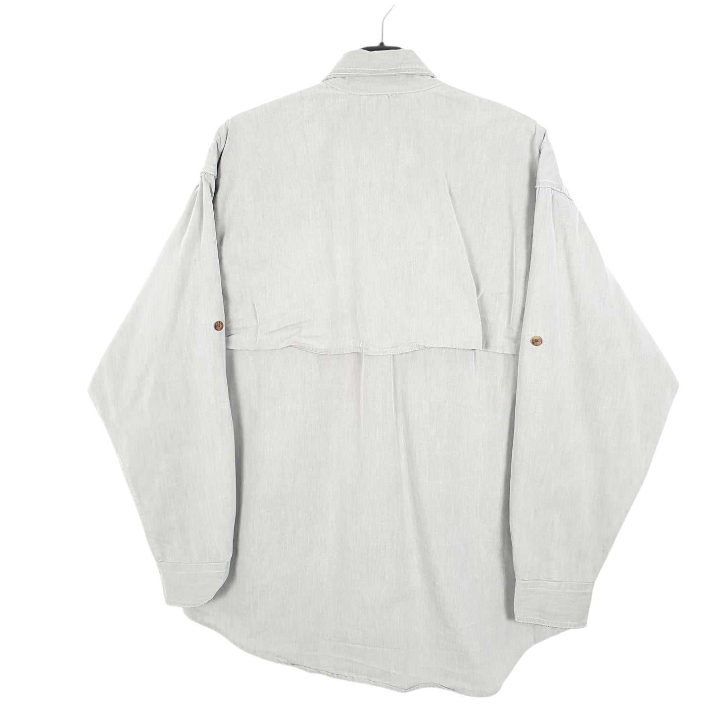 Mens Green Woolrich Outdoors Hiking Camping Fishing Fieldstone Long Sleeve Shirt