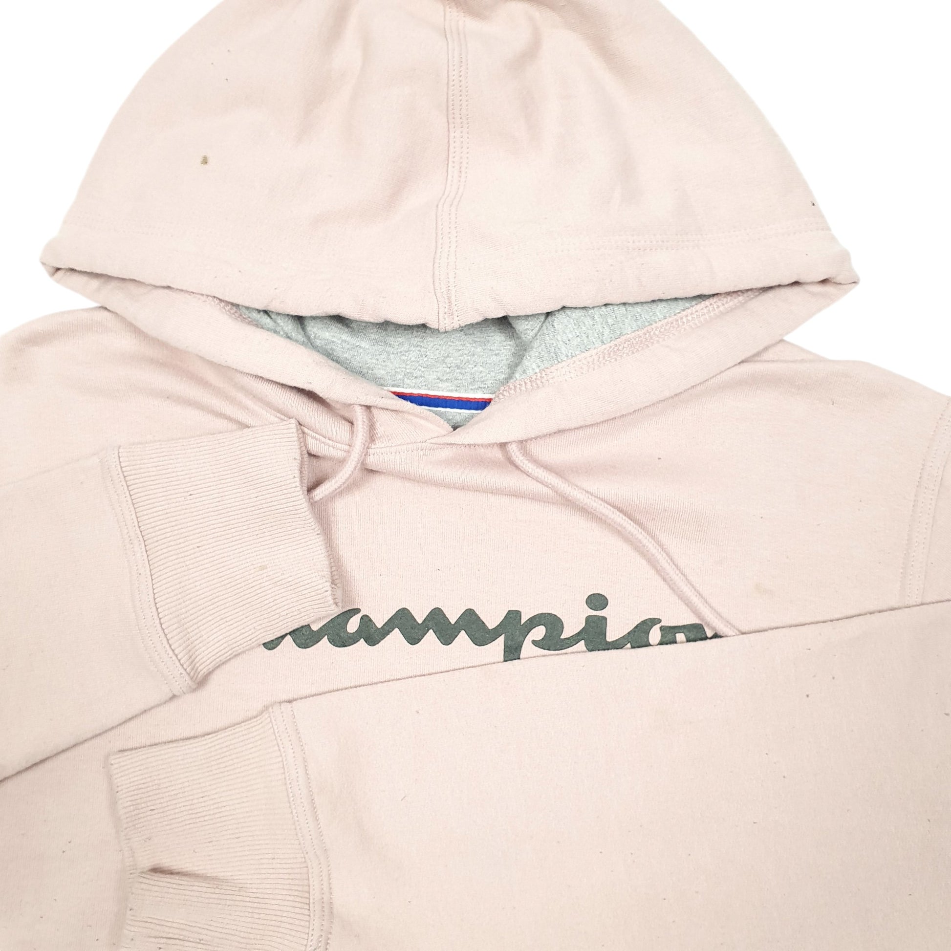 Mens Pink Champion Script Hoodie Jumper