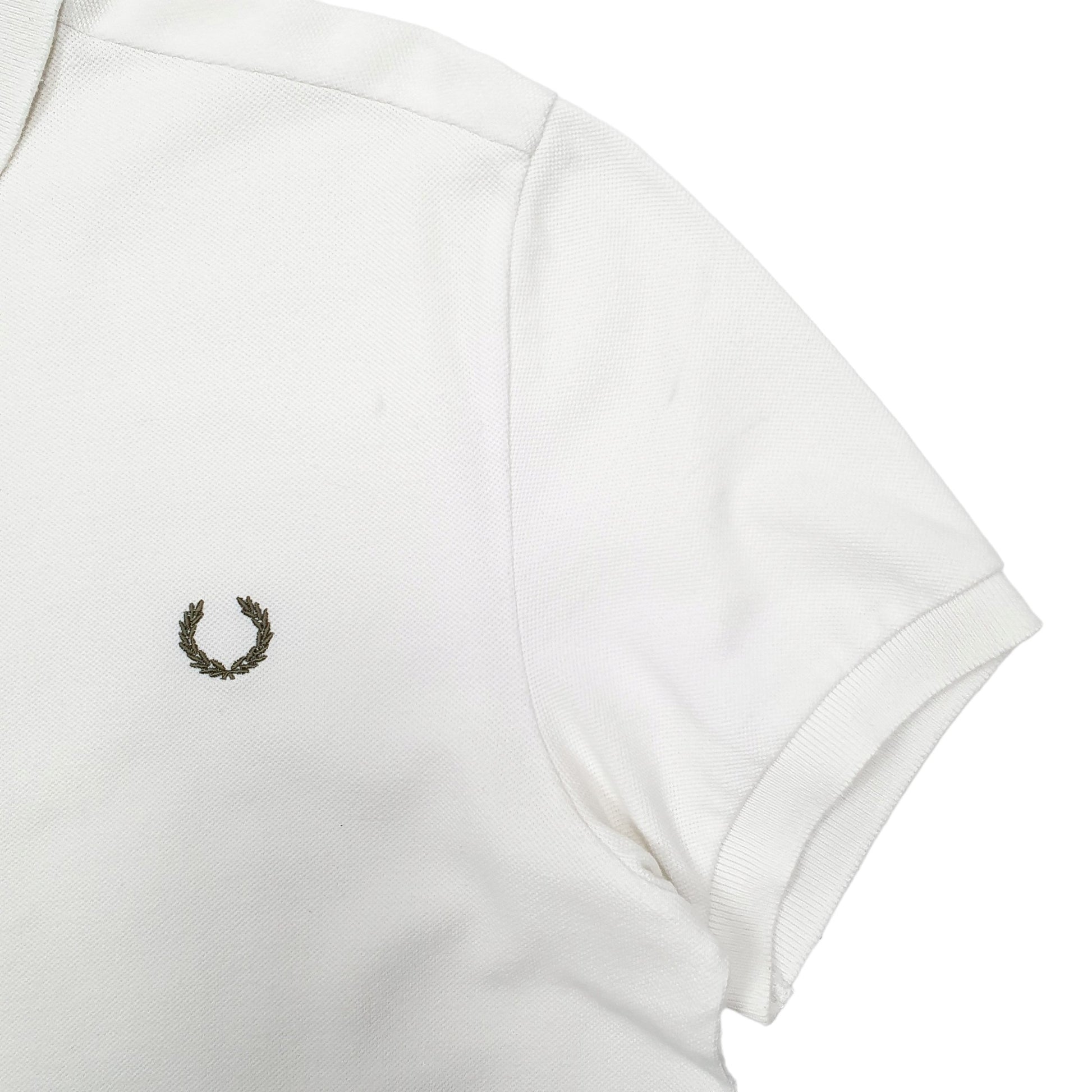 Mens White Fred Perry  Short Sleeve Polo Shirt
