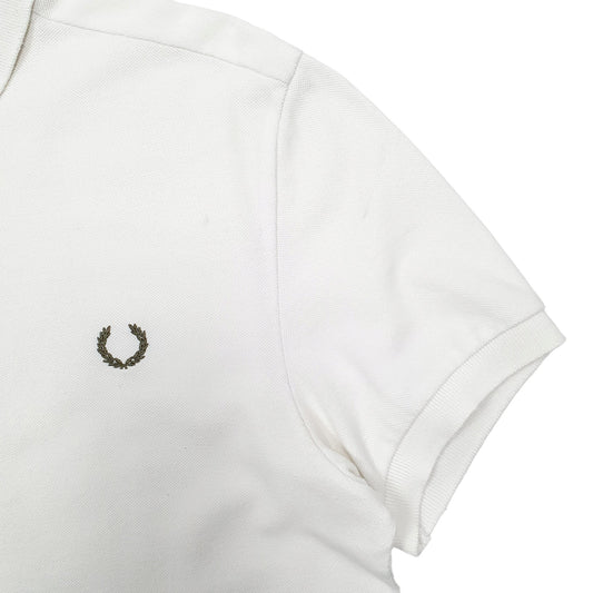 Mens White Fred Perry  Short Sleeve Polo Shirt