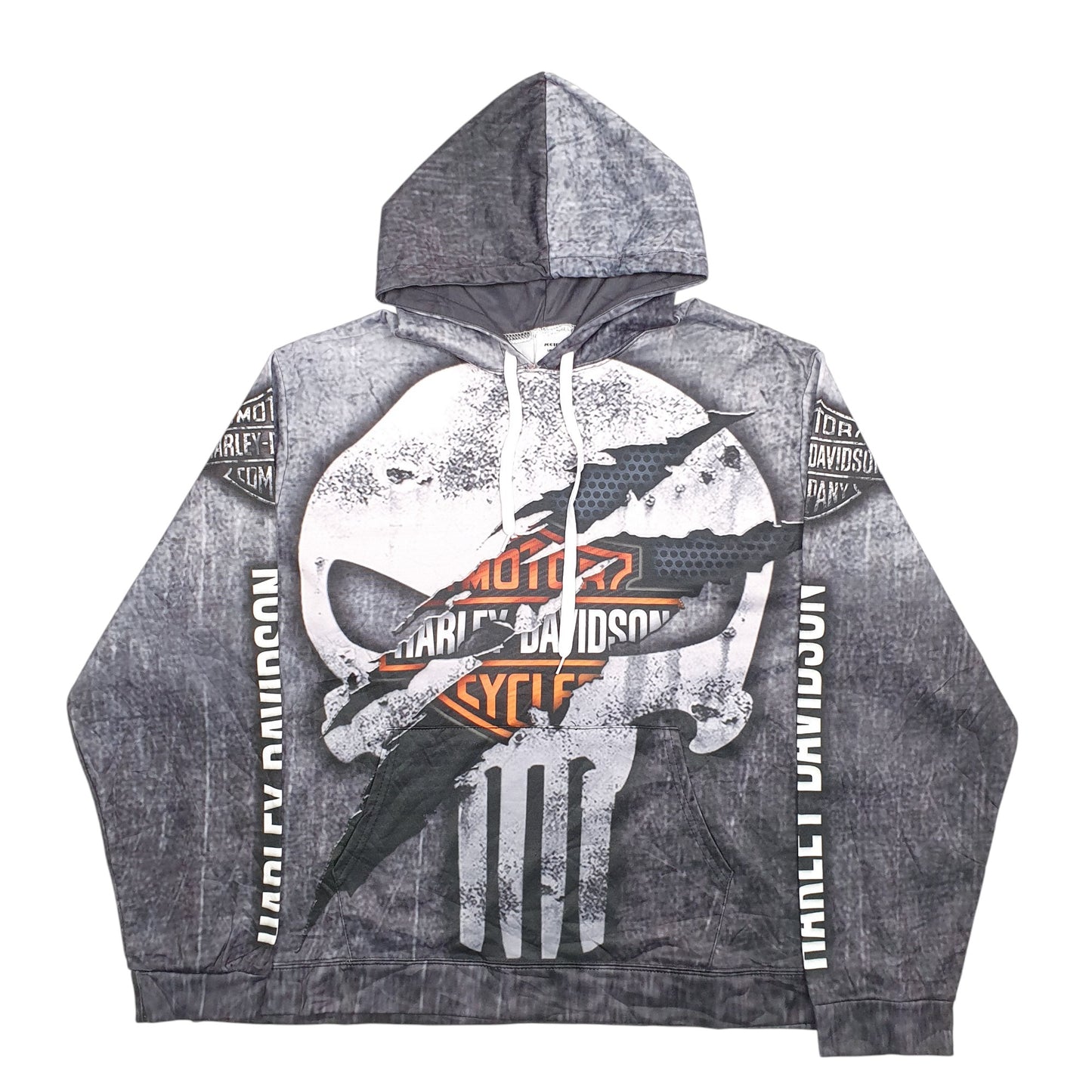 Mens Black Zootop Bear Harley Davidson Motorcycles Skull Hoodie Jumper