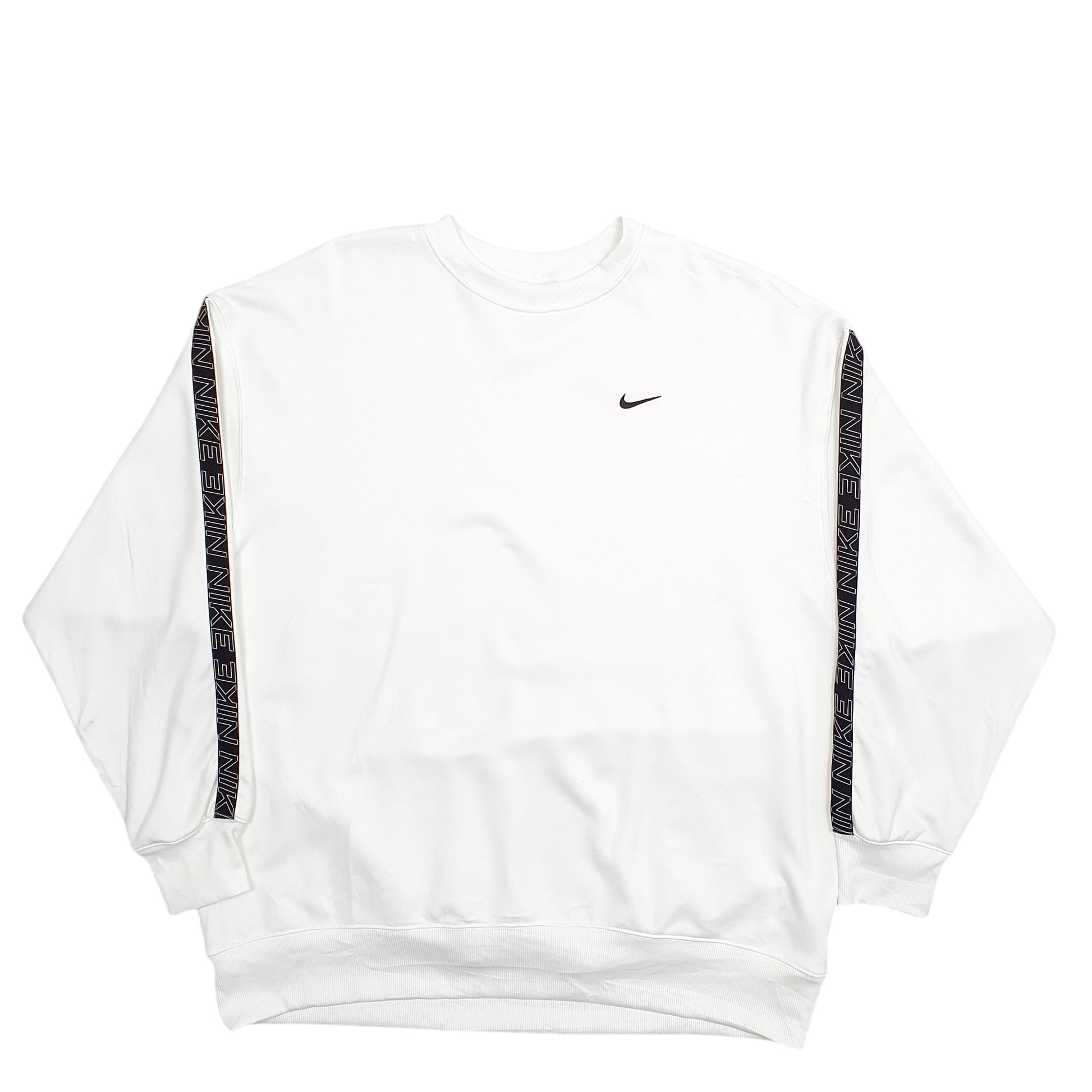 Mens White Nike Spellout Crewneck Jumper