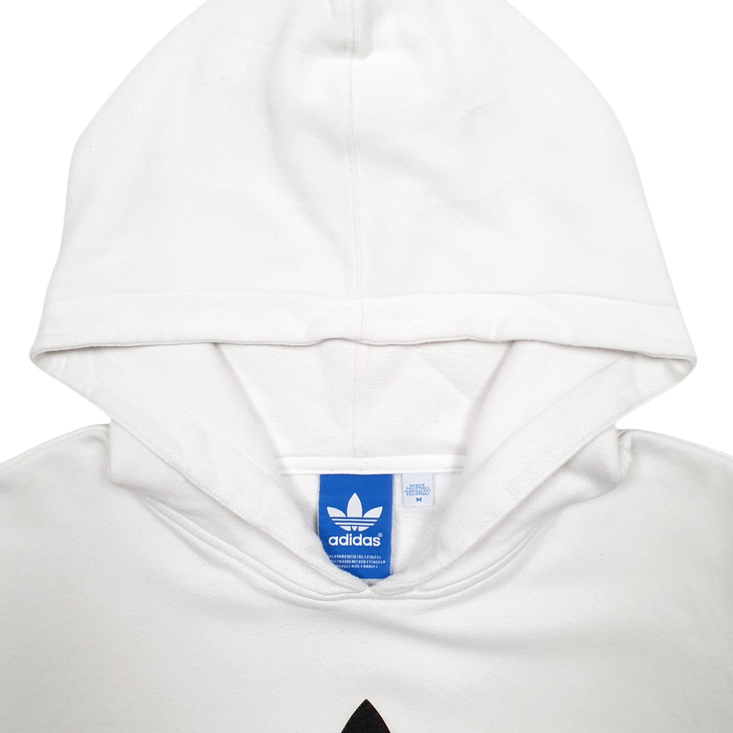 Mens White Adidas Spellout Hoodie Jumper