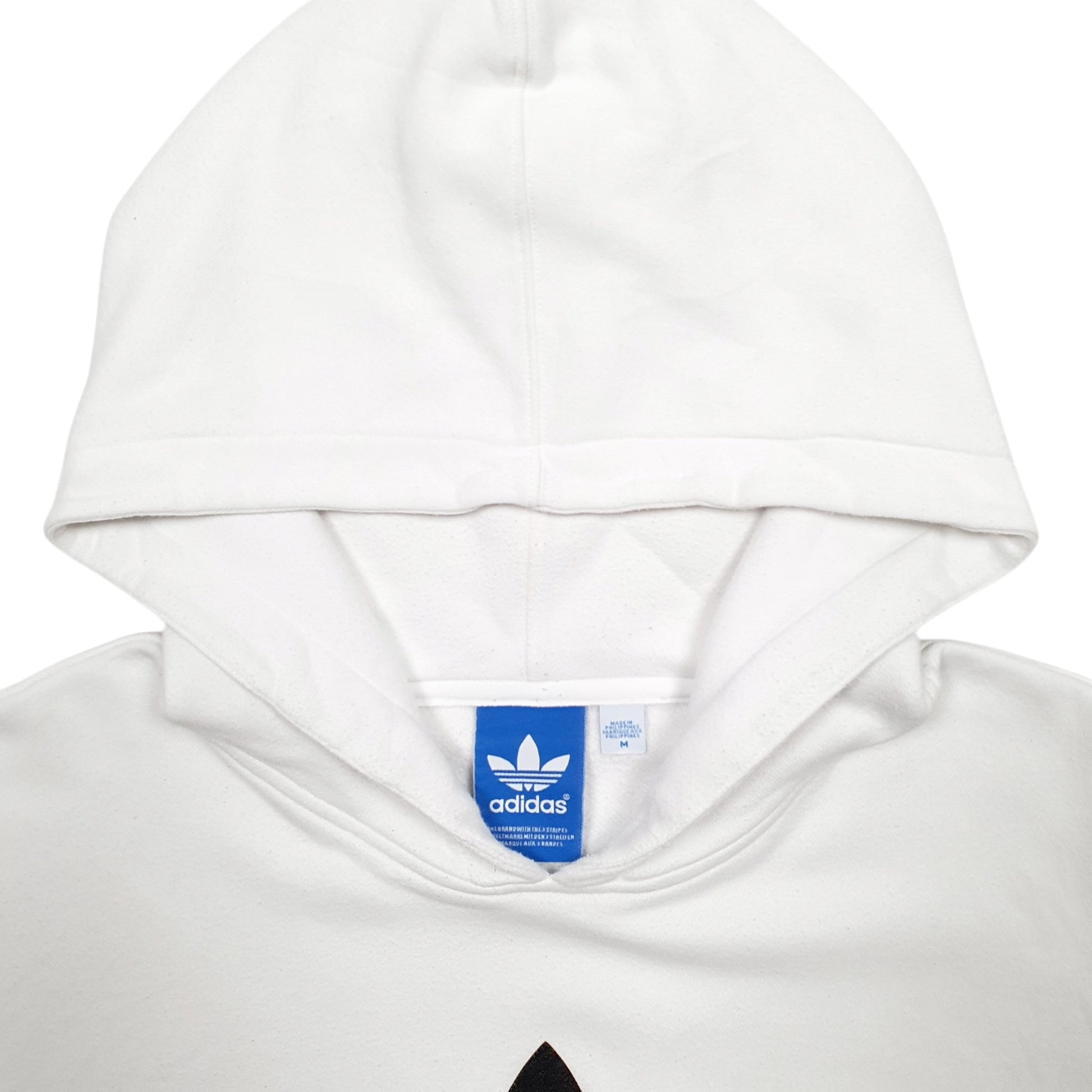 Mens White Adidas Spellout Hoodie Jumper