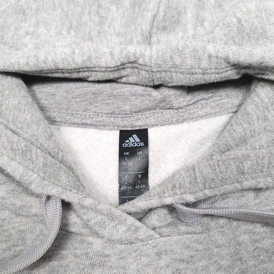 Womens Grey Adidas Spellout Hoodie Jumper