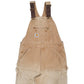 Mens Beige Carhartt R37 BRN Double Knee Overalls Bib Dungaree Trousers